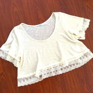 Urban Outfitters KimchiBlue Crop Lace Peasant Top